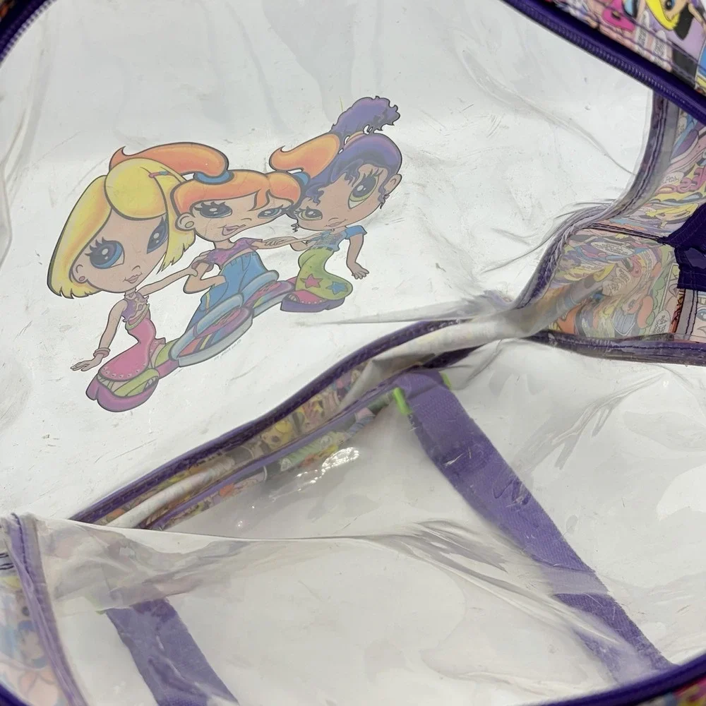 Lisa Frank Vintage Clear Backpack - Groovy Hippie Girls 3 Friends Comic Y2K 90s